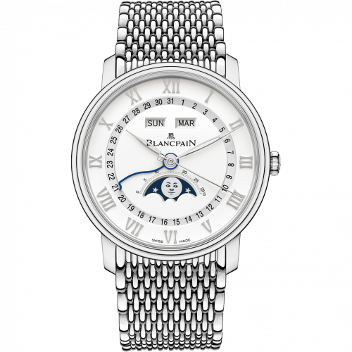Villeret Quantième Complet 40mm Stainless Steel / White