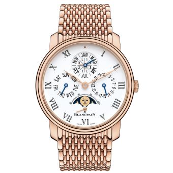 Villeret Quantieme Perpetuel 8 Jours Red Gold / Enamel / Bracelet
