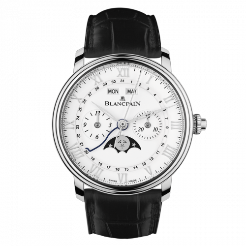 Villeret Chronographe Monopoussoir Quantième Complet Stainless Steel / Enamel