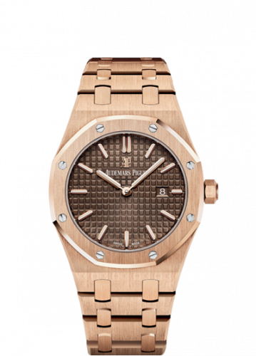 Royal Oak 67650 Quartz Pink Gold / Brown
