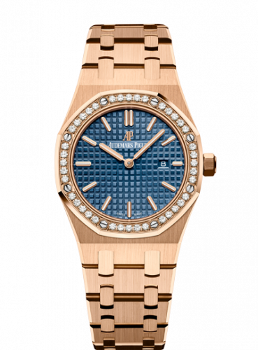 Royal Oak 67651 Quartz Pink Gold / Blue / Bracelet
