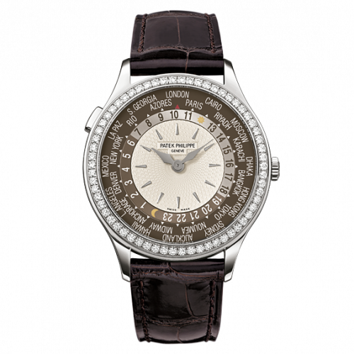 World Time 7130 White Gold / Brown