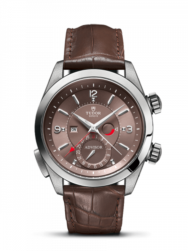 Heritage Advisor Stainless Steel / TItanium / Cognac / Alligator