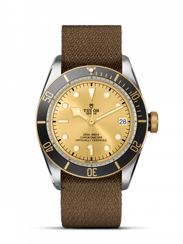 Heritage Black Bay Black S&G / Stainless Steel / Yellow Gold / Champagne / Fabric