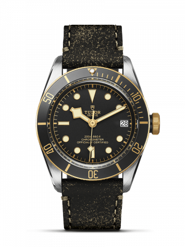 Heritage Black Bay Black S&G / Stainless Steel / Yellow Gold / Black / Strap