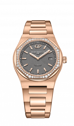 Laureato 34 Quartz Pink Gold / Diamond / Grey