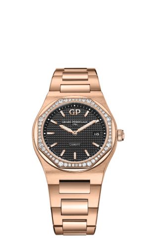 Laureato 34 Quartz Pink Gold / Diamond / Black / Alligator