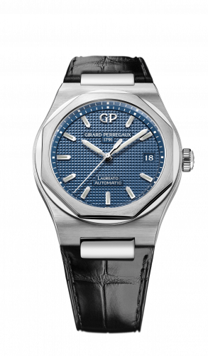  Laureato 38 Automatic Stainless Steel / Blue / Alligator