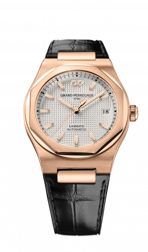Laureato 38 Automatic Pink Gold / Silver / Alligator
