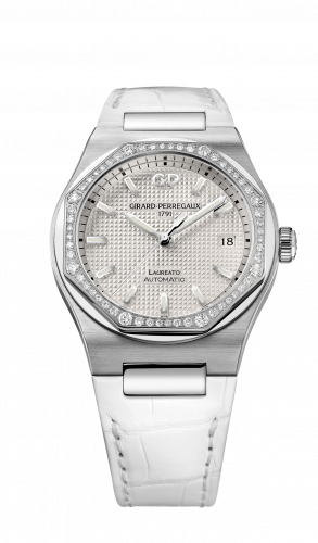 Laureato 38 Automatic Stainless Steel / Diamond / Silver / Alligator