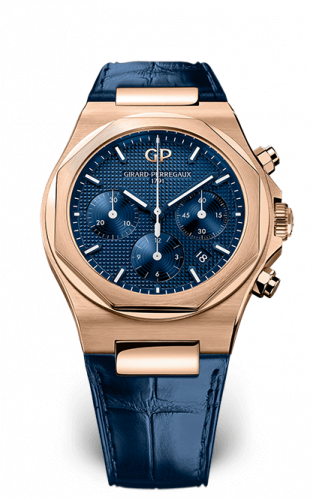 Laureato 42 Chronograph Pink Gold / Blue / Alligator