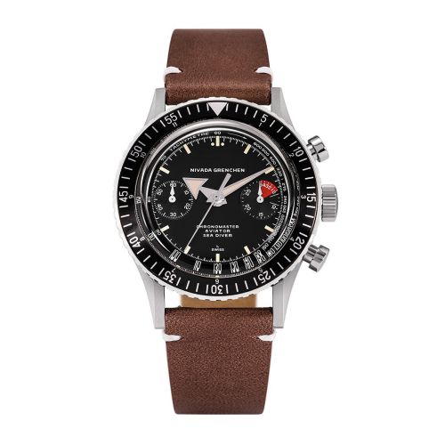 Chronomaster Aviator Sea Diver Manual Stainless Steel / Black / Brown Leather