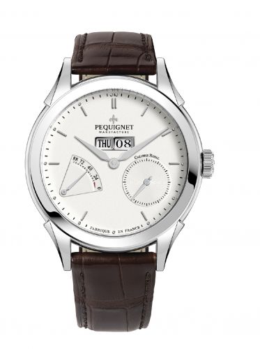 Rue Royale Day Date Stainless Steel / Silver / Brown Alligator