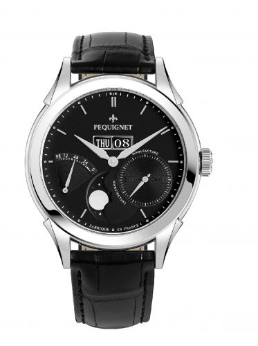 Rue Royale Moonphase Stainless Steel / Black / Black Alligator