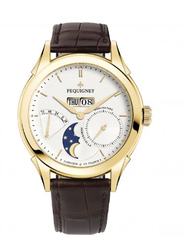 Rue Royale Moonphase Yellow Gold / Silver / Brown Alligator