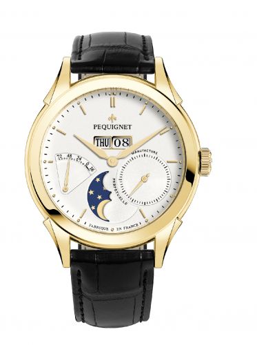 Rue Royale Moonphase Yellow Gold / Silver / Black Alligator