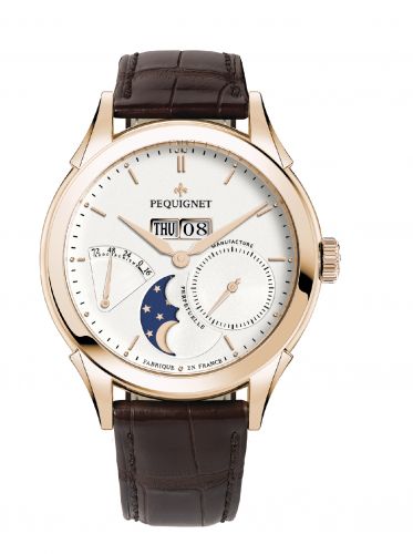 Rue Royale Moonphase Red Gold / Silver / Black Alligator