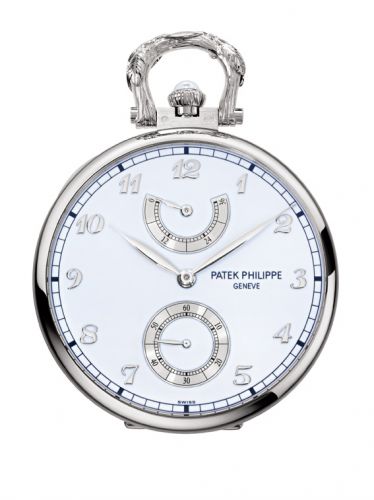 Pocket Watch Lepine Power Reserve White Gold / Winter Owl