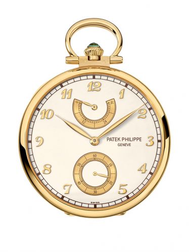 Pocket Watch Lepine Power Reserve Yellow Gold / Mountain Landscape