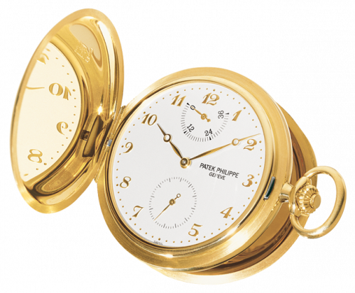 Pocket Watch Savonette Power Reserve Yellow Gold / Silver