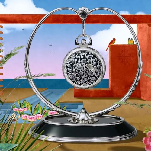 Pocket Watch Lepine White Gold / Gold Birds