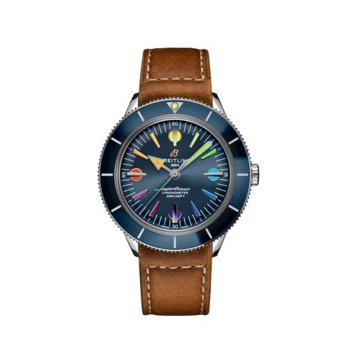 Superocean Heritage '57 Stainless Steel / Blue Rainbow / Calf / Pin