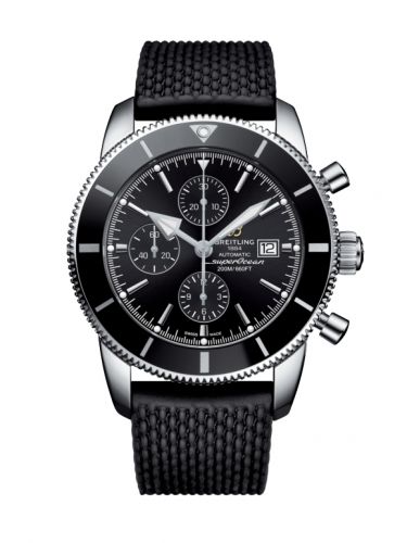 Superocean Heritage II 46 Chronograph Stainless Steel / Black / Black / Rubber / Folding