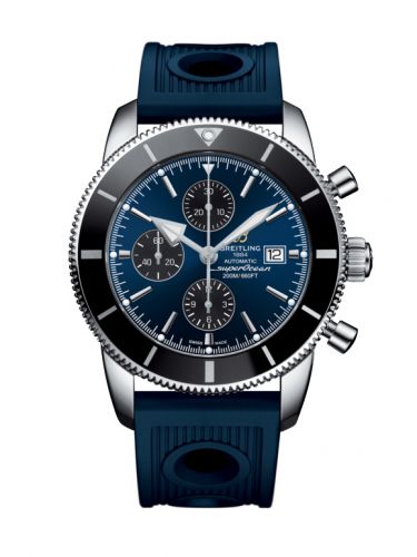 Superocean Heritage II 46 Chronograph Stainless Steel / Black / Blue /  Rubber
