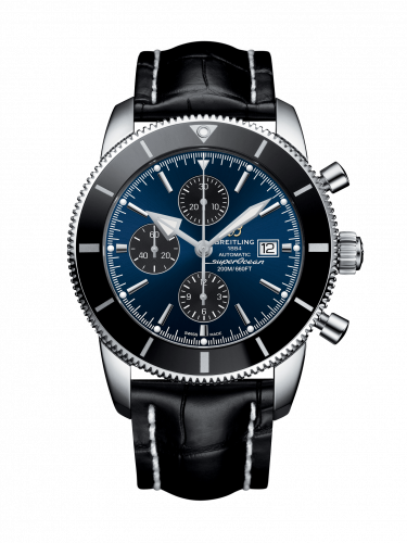 Superocean Heritage II 46 Chronograph Stainless Steel / Black / Blue / Croco / Pin