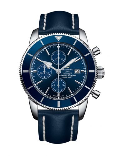 Superocean Heritage II 46 Chronograph Stainless Steel / Blue / Blue /  Calf / Pin