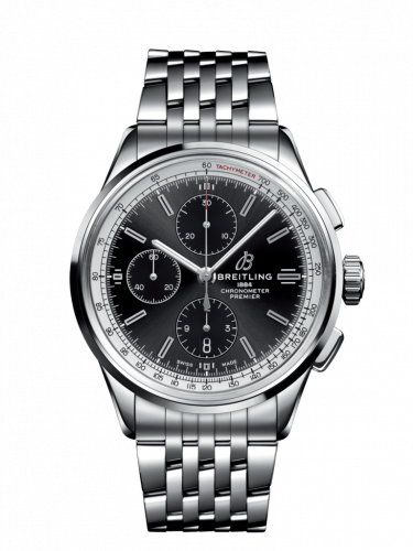 Premier Chronograph 42 Stainless Steel / Black / Bracelet