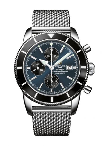 Superocean Heritage 46 Chronograph Stainless Steel / Black / Gun Blue / Milanese