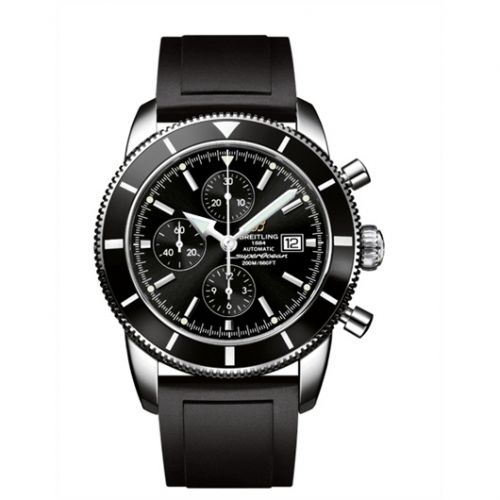 Superocean Heritage 46 Chronograph Stainless Steel / Black / Black / Rubber