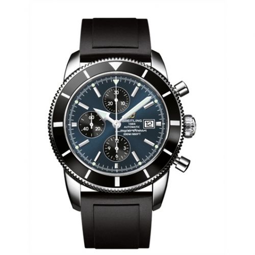 Superocean Heritage 46 Chronograph Stainless Steel / Black / Gun Blue / Rubber