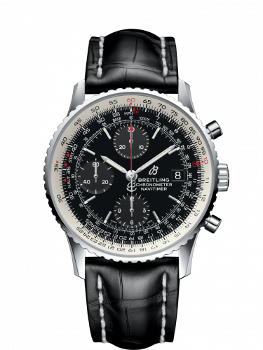 Navitimer 1 Chronograph 41 Stainless Steel / Black / Black Croco / Pin