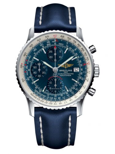 Navitimer Heritage Stainless Steel / Aurora Blue / Calf