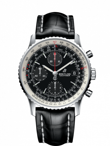 Navitimer 1 Chronograph 41 Stainless Steel / Black / Black Croco / Folding