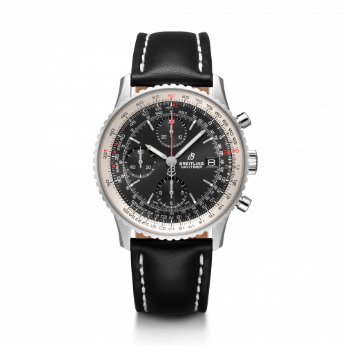 Navitimer 1 Chronograph 41 Stainless Steel / Black / Calf / Folding