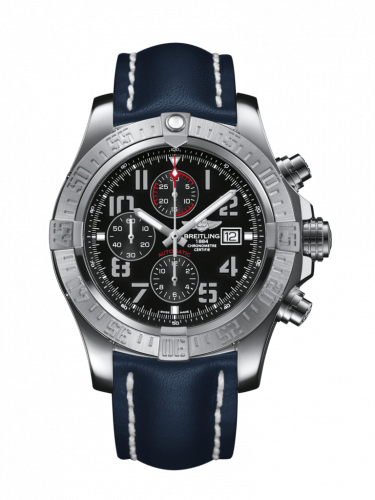 Super Avenger II Stainless Steel / Volcano Black / Calf / Pin