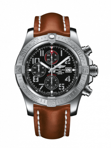 Super Avenger II Stainless Steel / Volcano Black / Calf / Pin