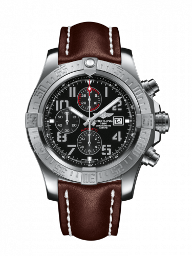 Super Avenger II Stainless Steel / Volcano Black / Calf / Pin