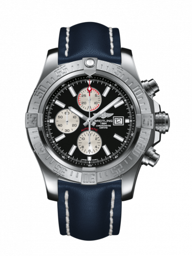 Super Avenger II Stainless Steel / Volcano Black / Calf / Pin