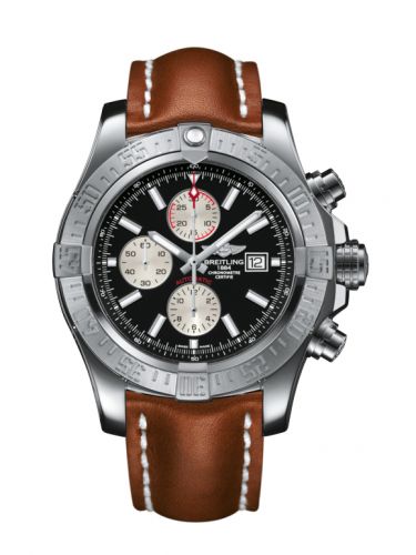 Super Avenger II Stainless Steel / Volcano Black / Calf / Pin