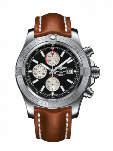 Super Avenger II Stainless Steel / Volcano Black / Calf / Folding
