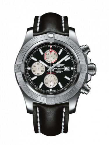 Super Avenger II Stainless Steel / Volcano Black / Calf / Pin