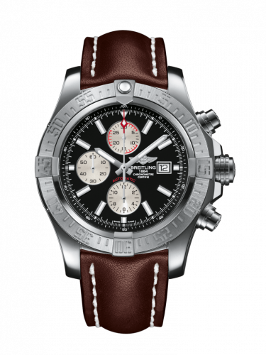 Super Avenger II Stainless Steel / Volcano Black / Calf / Folding