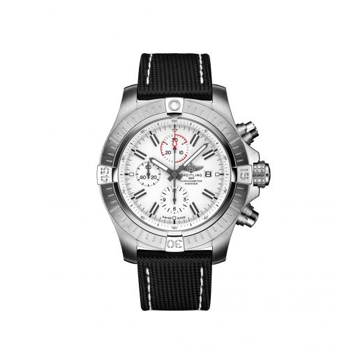 Avenger Chronograph 48 Stainless Steel / White / Calf / Folding