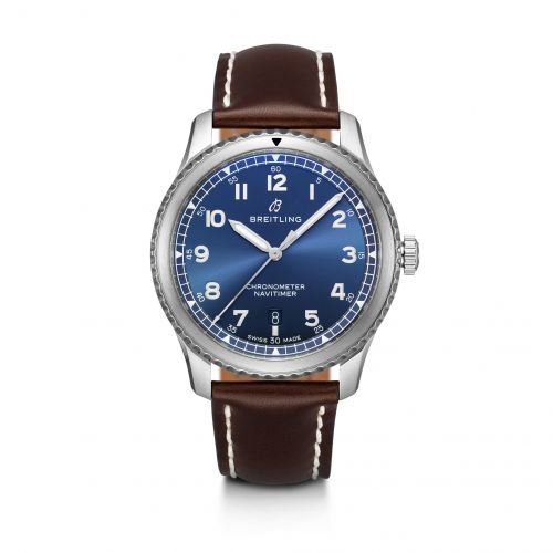 Navitimer 8 Automatic 41 Stainless Steel / Blue / Brown Calf