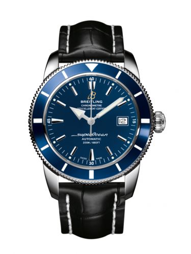 Superocean Heritage 42 Stainless Steel / Blue / Gun Blue / Croco