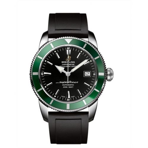 Superocean Heritage 42 Stainless Steel / Green / Volcano Black / Rubber 